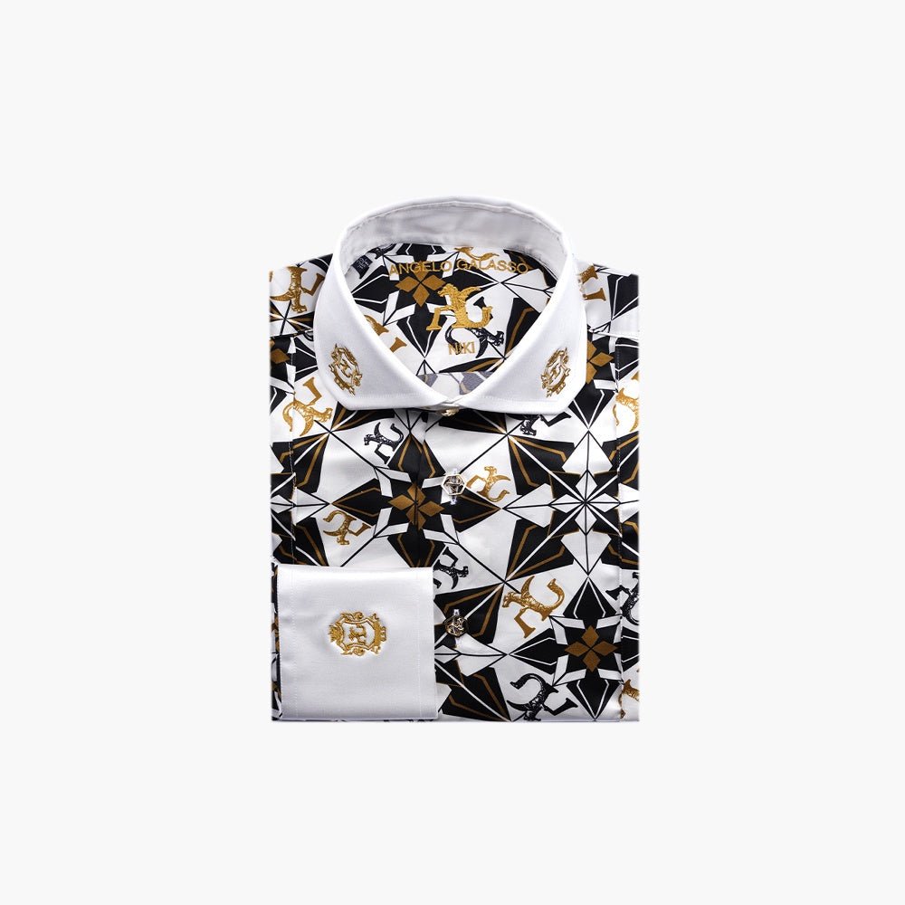 Geometric Print Araldica Niki Shirt - Angelo Galasso - Luxury Italian Menswear London