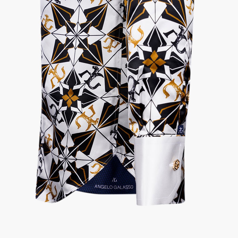 Geometric Print Araldica Niki Shirt - Angelo Galasso - Luxury Italian Menswear London