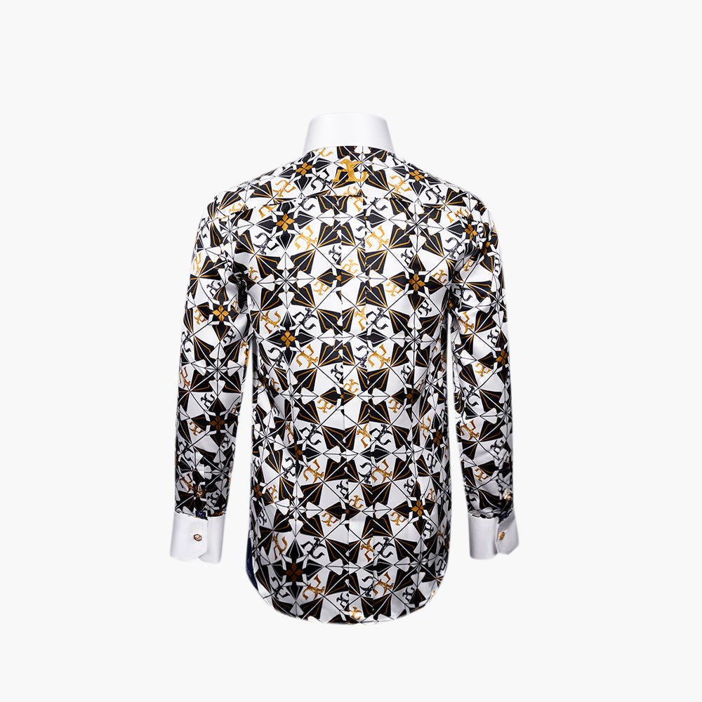 Geometric Print Araldica Niki Shirt - Angelo Galasso - Luxury Italian Menswear London