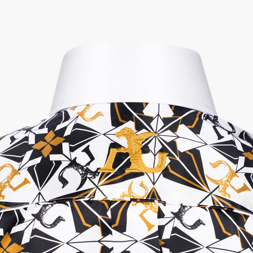 Geometric Print Araldica Niki Shirt - Angelo Galasso - Luxury Italian Menswear London