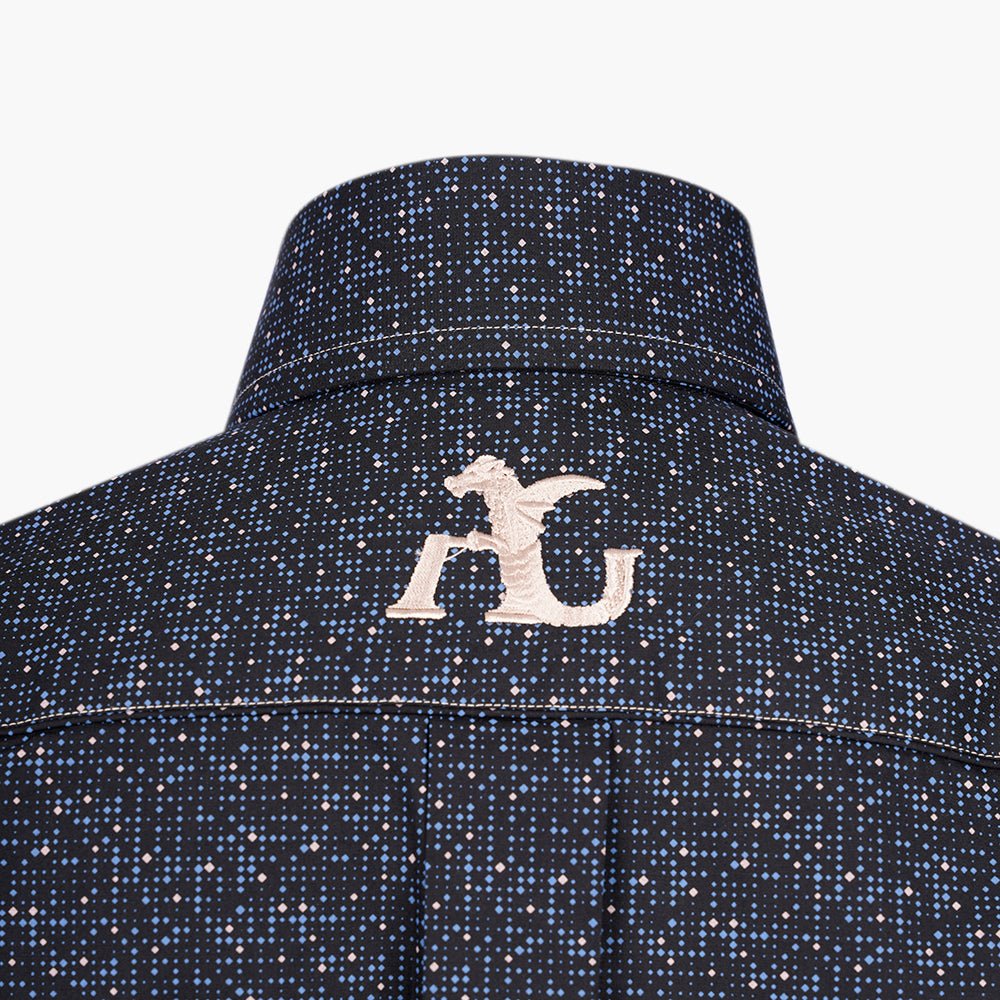 Black Dot Print Mason Shirt - Angelo Galasso - Luxury Italian Menswear London