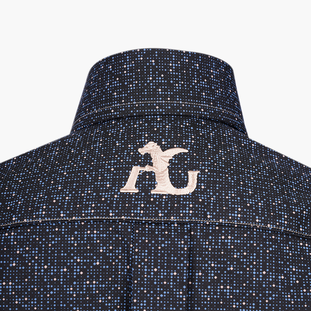 Black Dot Print Mason Shirt - AG25W1HAS12