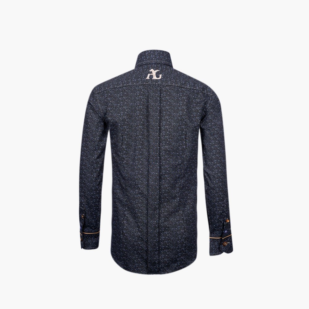Black Dot Print Mason Shirt - Angelo Galasso - Luxury Italian Menswear London