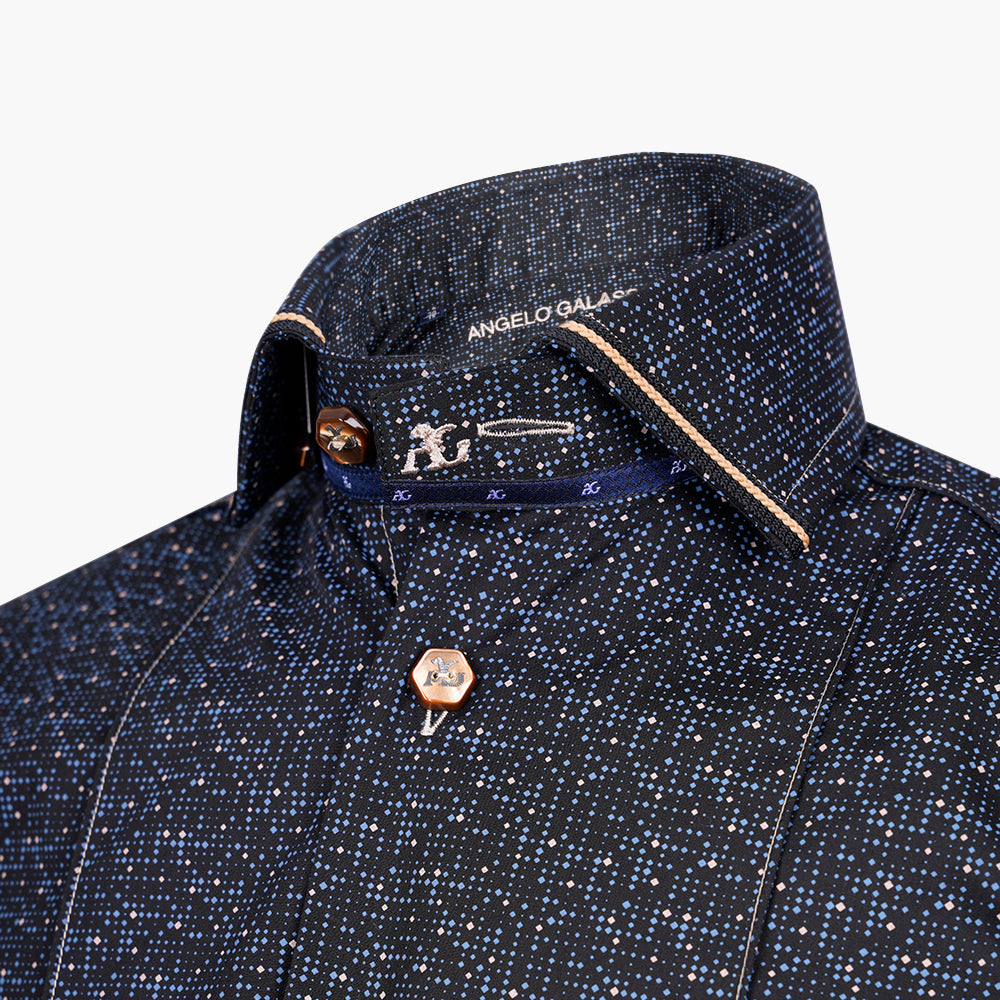 Black Dot Print Mason Shirt - AG25W1HAS12