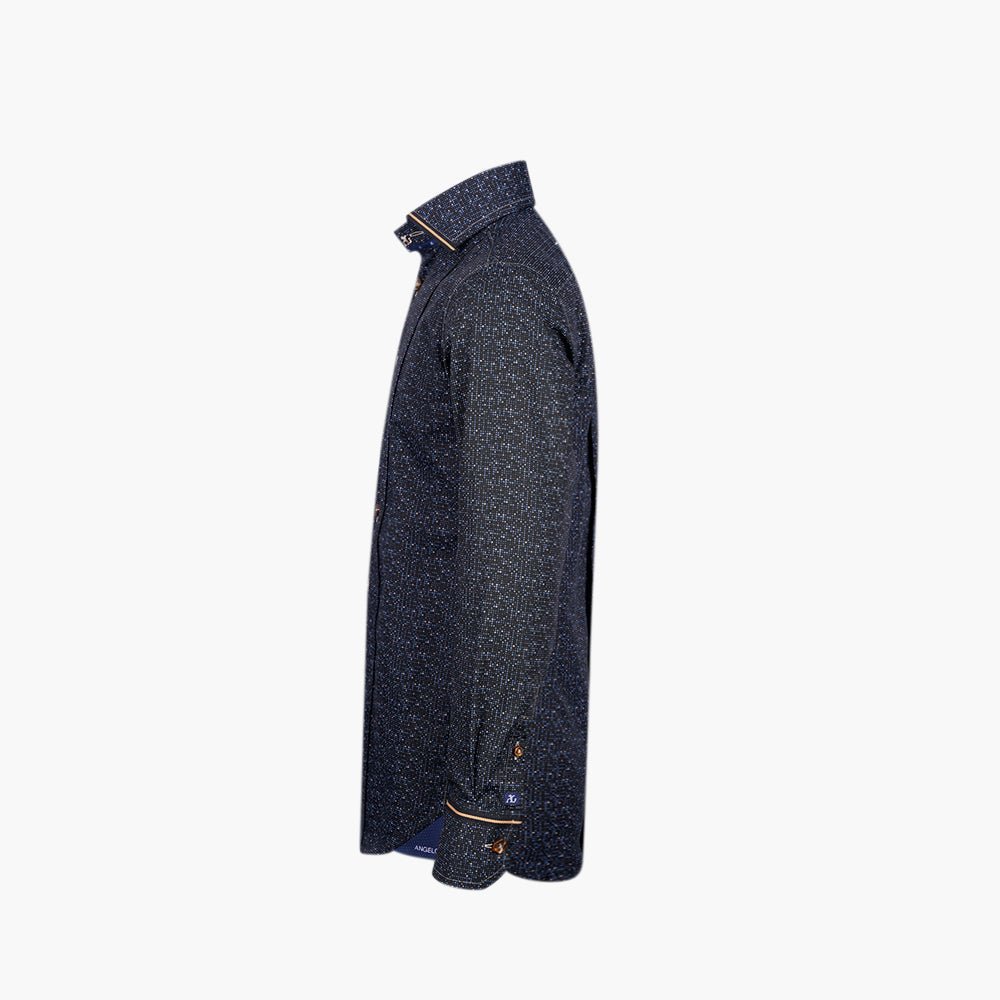 Black Dot Print Mason Shirt - Angelo Galasso - Luxury Italian Menswear London