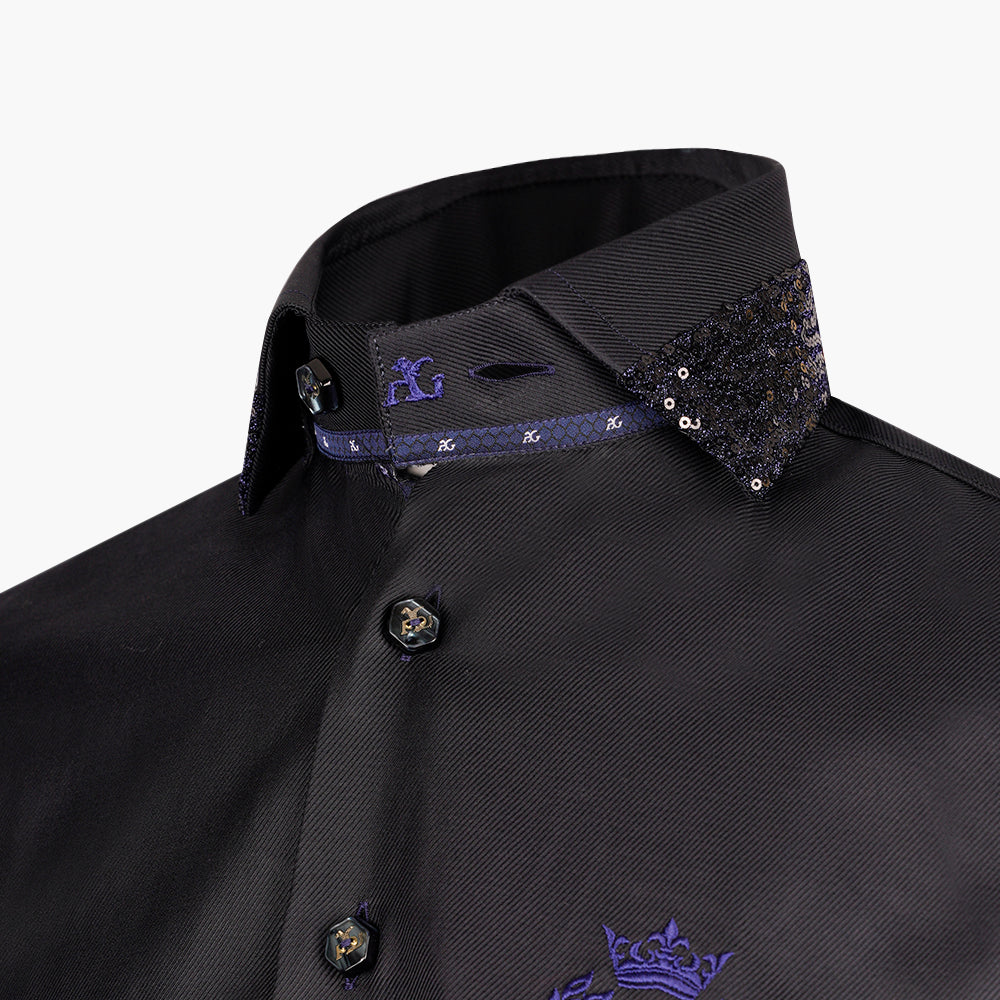 Black & Blue Paillettes Mason Shirt - AG25W1HAS14