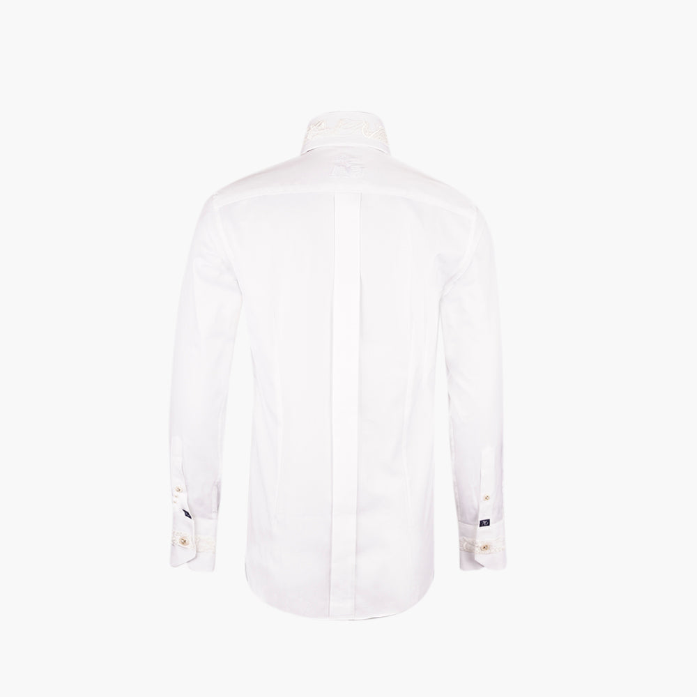 White Floral Embroidered Mason Shirt - AG25W1HAS15