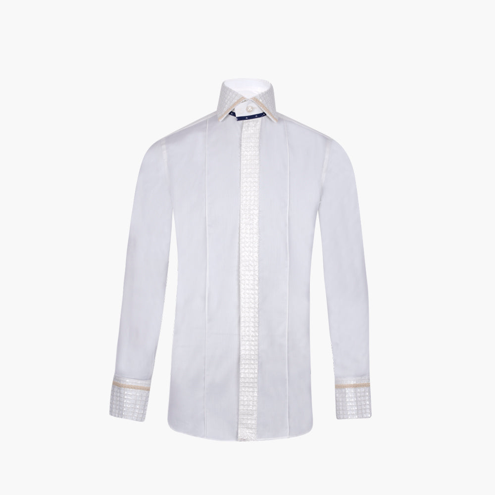 Ivory & White Paillettes Mason  Shirt - AG25W1HAS16