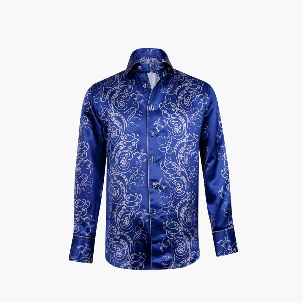 AG Ramage Printed Silk Mason Shirt - Angelo Galasso - Luxury Italian Menswear London