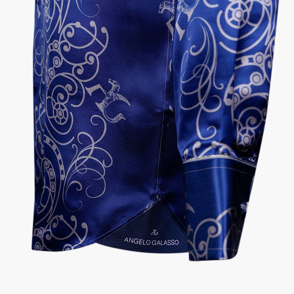 AG Ramage Printed Silk Mason Shirt - Angelo Galasso - Luxury Italian Menswear London