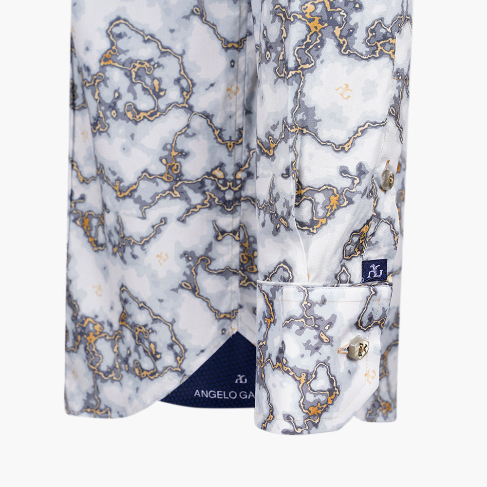 White & Grey Marble Corleone Shirt - AG25W1HAS23