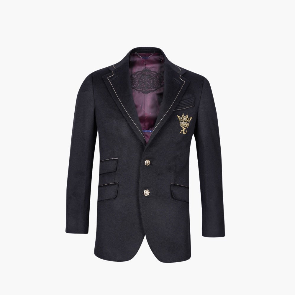 Black Cashmere Crown Blazer - Angelo Galasso - Luxury Italian Menswear London