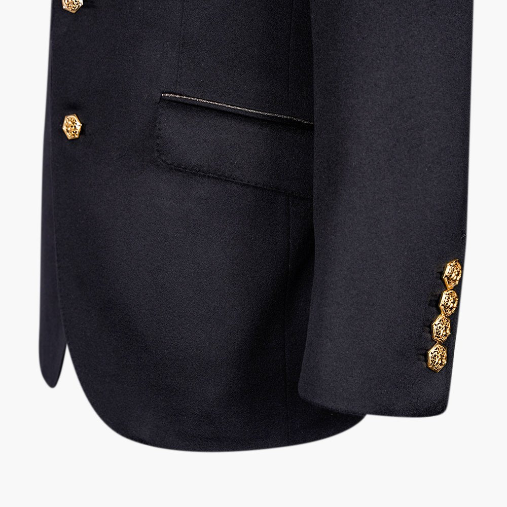 Black Cashmere Crown Blazer - Angelo Galasso - Luxury Italian Menswear London