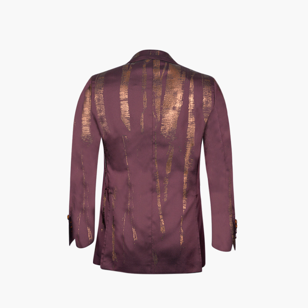 Burgundy & Copper Patterned Blazer - AG25W2VEG02