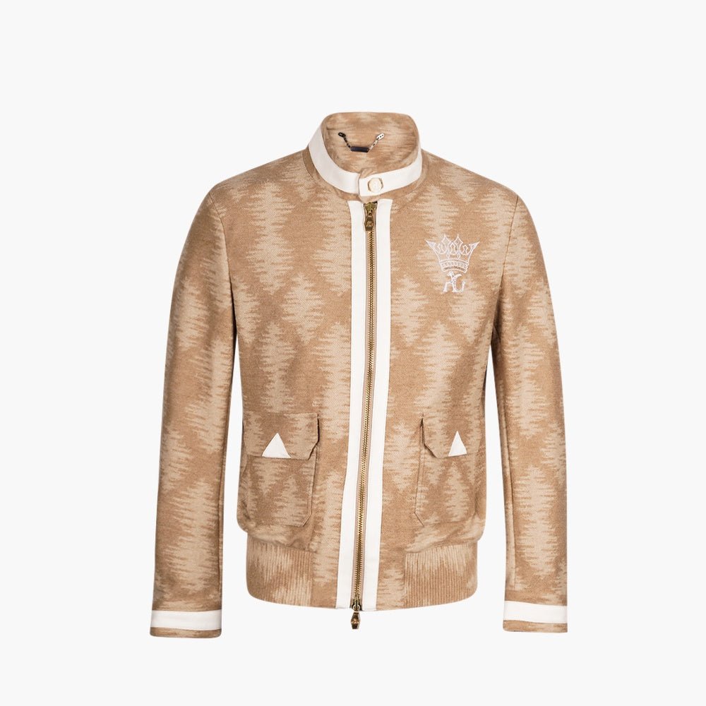 Camel Beige Jacquard Jacket - Angelo Galasso - Luxury Italian Menswear London