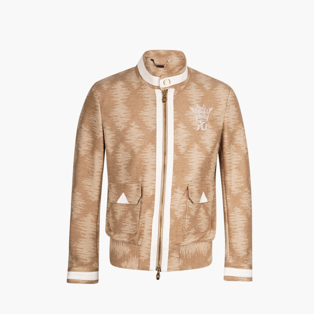Camel Beige Jacquard Jacket - AG25W6MEC01