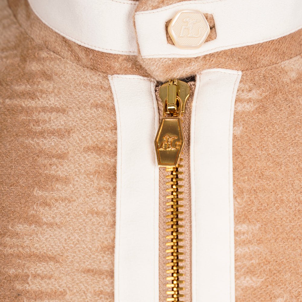 Camel Beige Jacquard Jacket - Angelo Galasso - Luxury Italian Menswear London