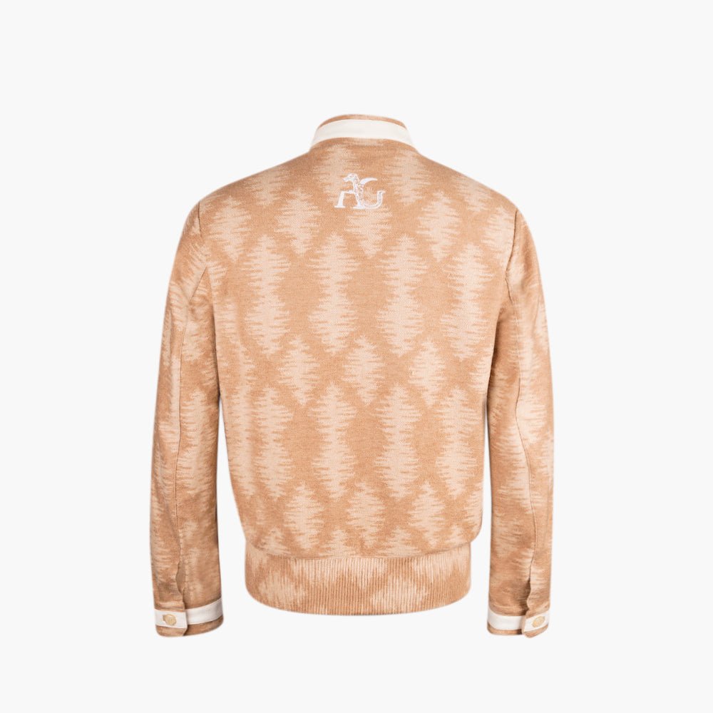 Camel Beige Jacquard Jacket - Angelo Galasso - Luxury Italian Menswear London