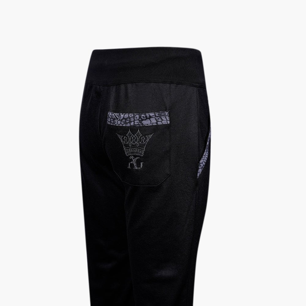 Black & Grey Wool Crown Tracksuit - Angelo Galasso - Luxury Italian Menswear London