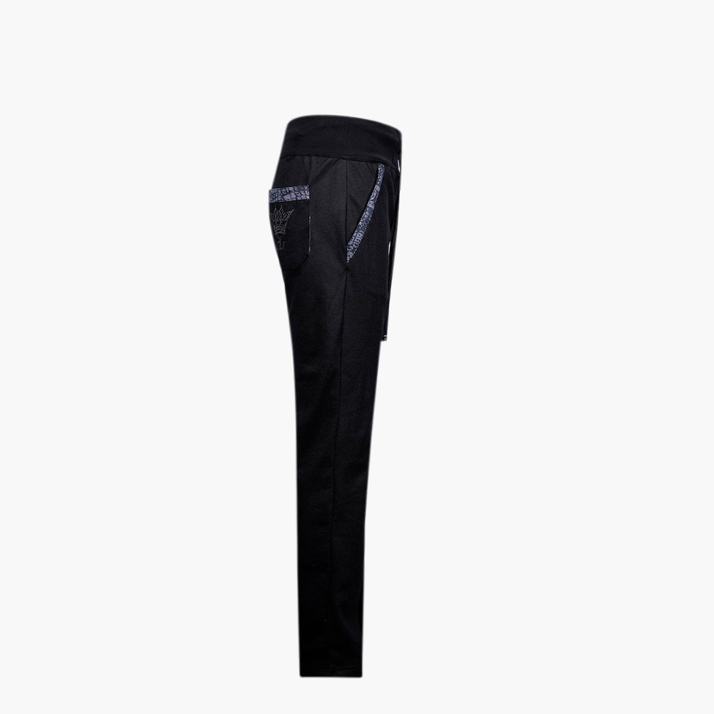 Black & Grey Wool Crown Tracksuit - Angelo Galasso - Luxury Italian Menswear London