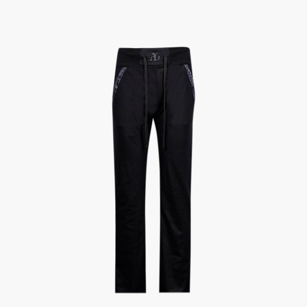Black & Grey Wool Crown Tracksuit - Angelo Galasso - Luxury Italian Menswear London