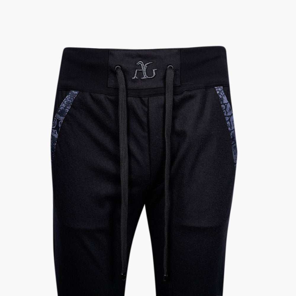 Black & Grey Wool Crown Tracksuit - Angelo Galasso - Luxury Italian Menswear London