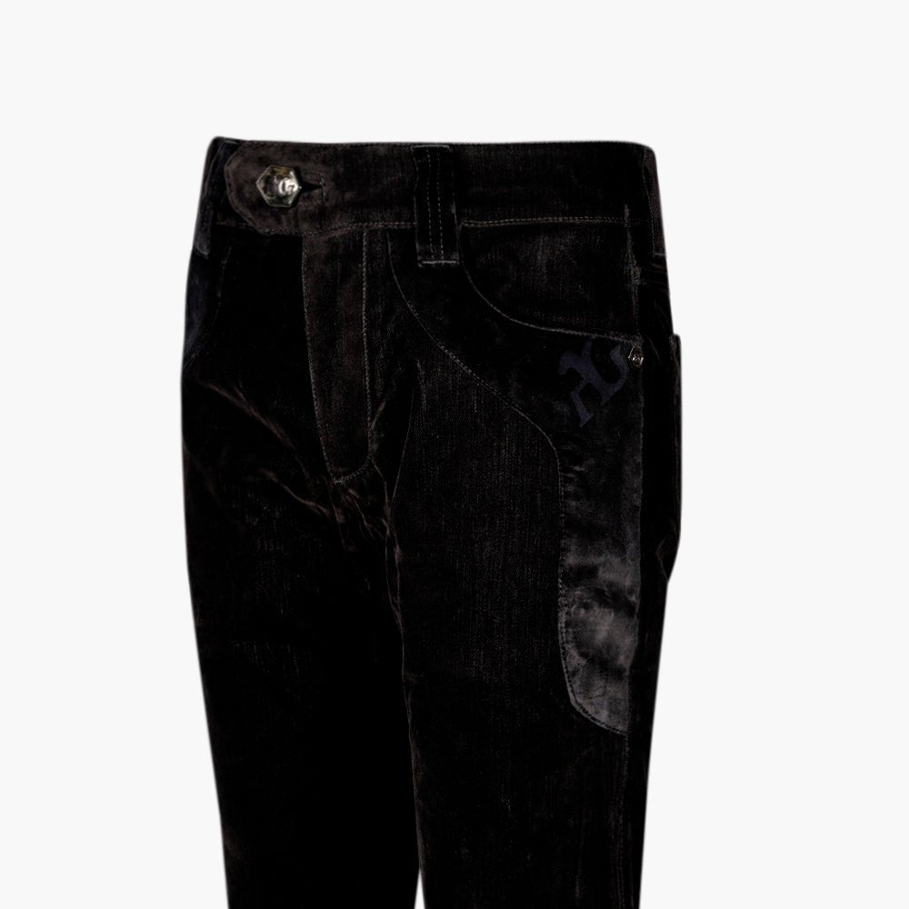 Black Velvet Jeans - Angelo Galasso - Luxury Italian Menswear London