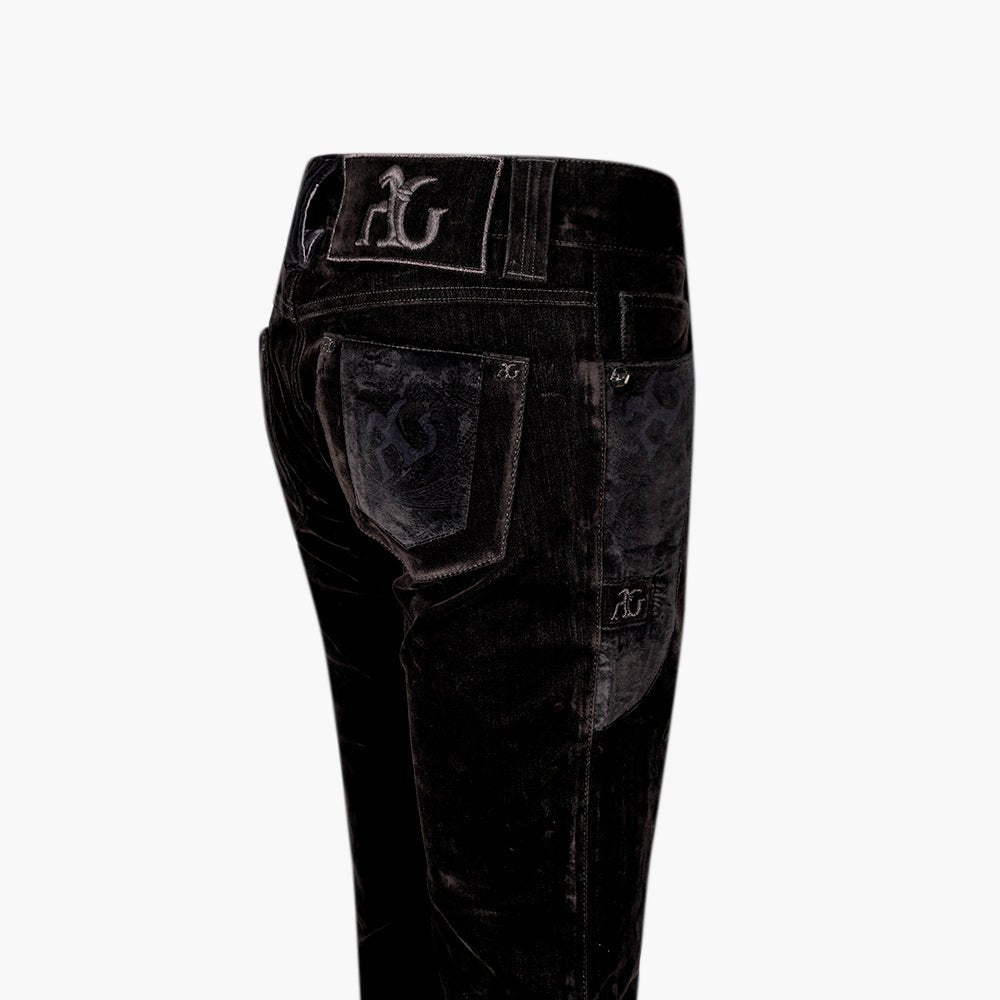 Black Velvet Jeans - Angelo Galasso - Luxury Italian Menswear London