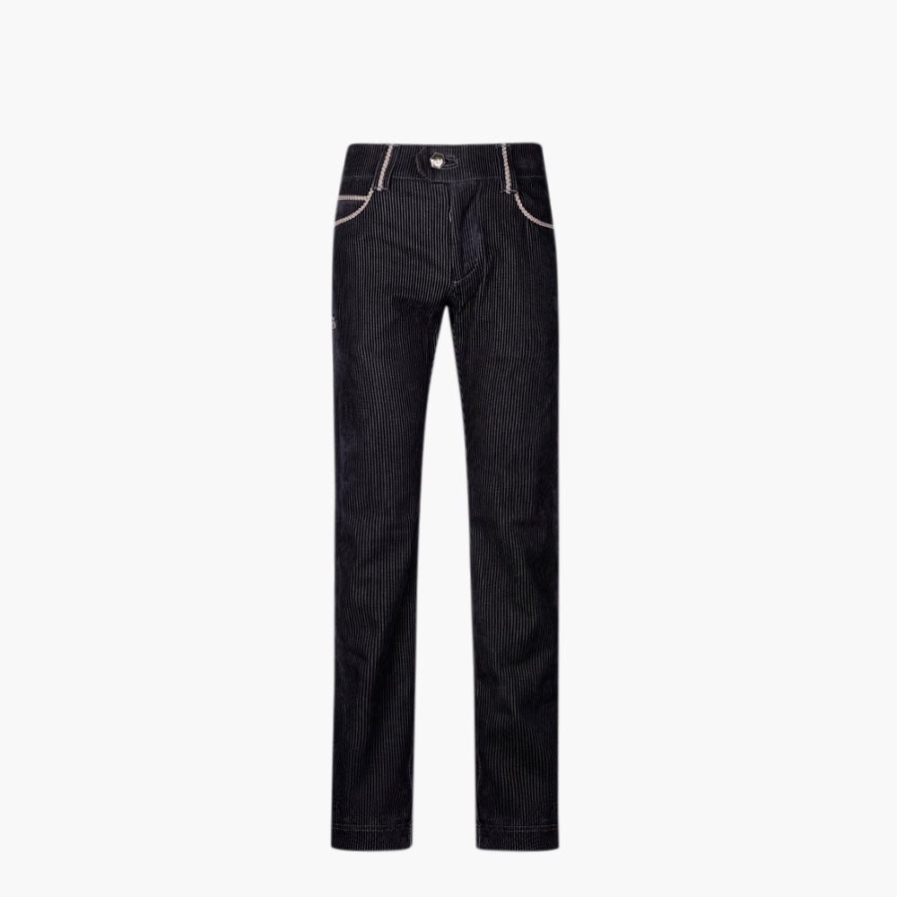 Navy Striped Velvet Jeans -  AG25WJJNS02