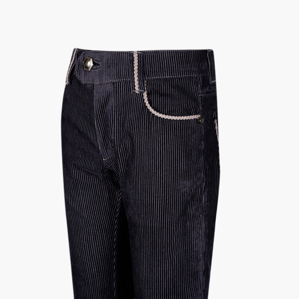 Navy Striped Velvet Jeans -  AG25WJJNS02