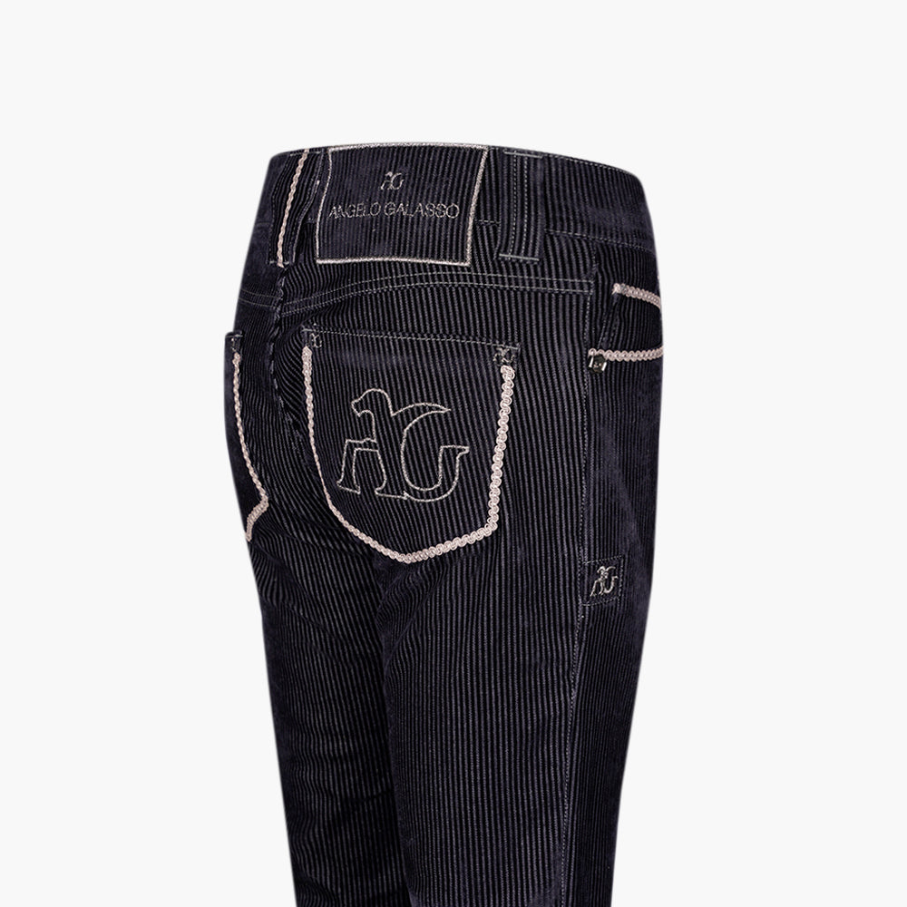 Navy Striped Velvet Jeans -  AG25WJJNS02
