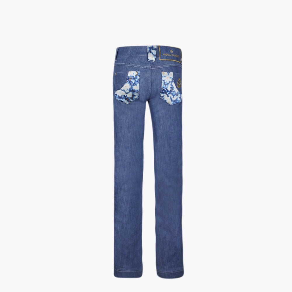 Blue & White Marble Jeans - Angelo Galasso - Luxury Italian Menswear London
