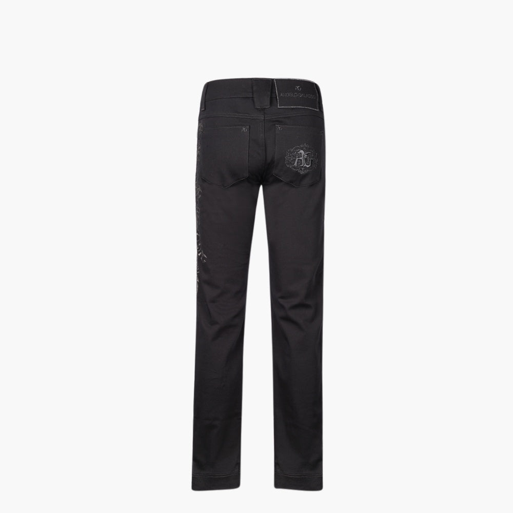 Jet Black Hand-Painted Ramage Jeans - AG25WJJNS04