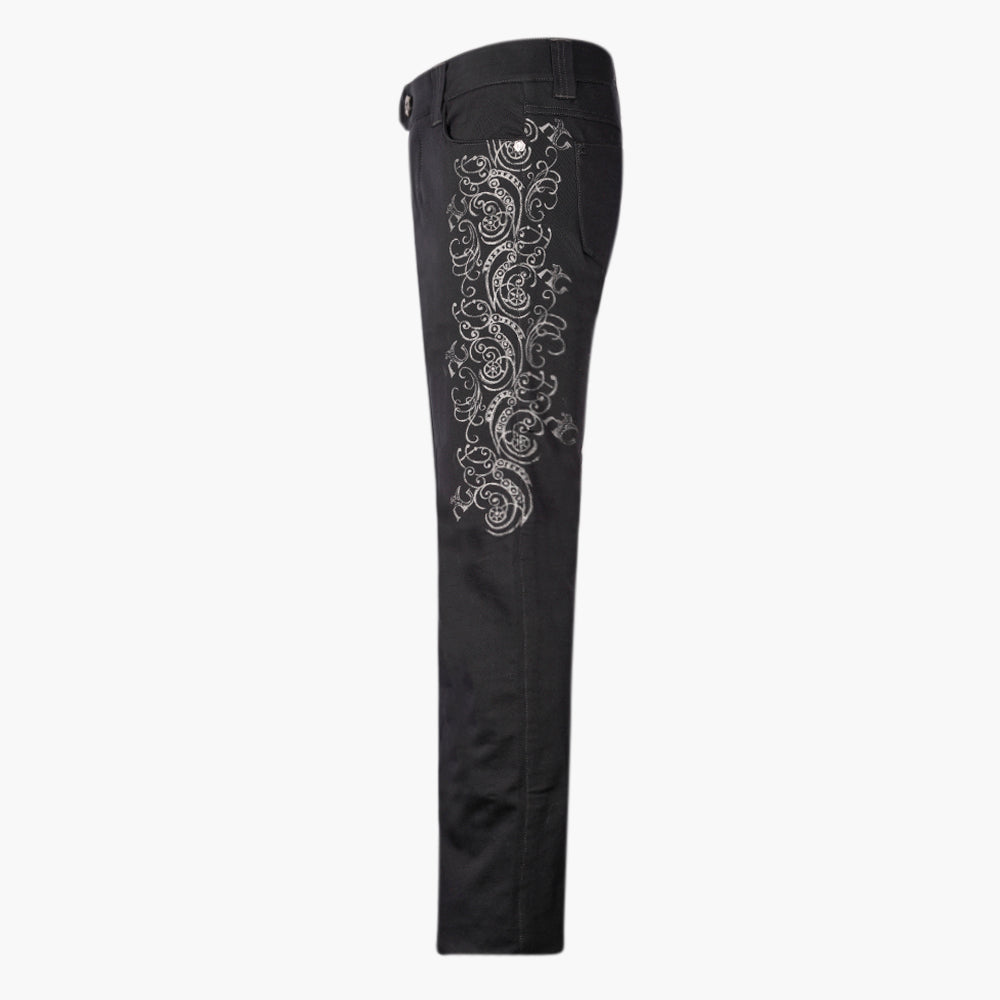Jet Black Hand-Painted Ramage Jeans