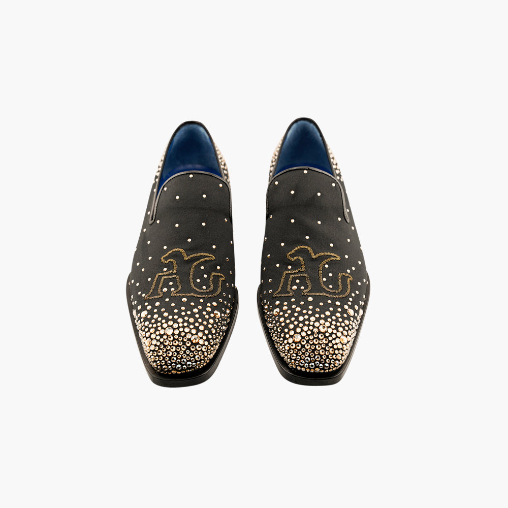 Black Slip-on with Gold Crystals - AG25WSGAL02FL(v2)