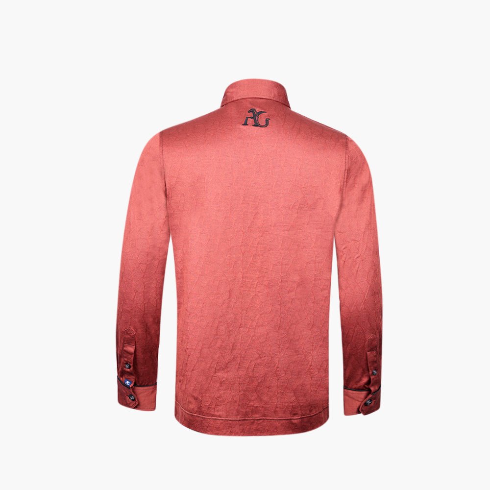 Rust Jacquard Polo with Alloro Logo - Angelo Galasso - Luxury Italian Menswear London