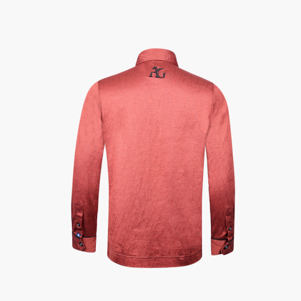 Rust Jacquard Polo with Alloro Logo - AG25WTPLO01