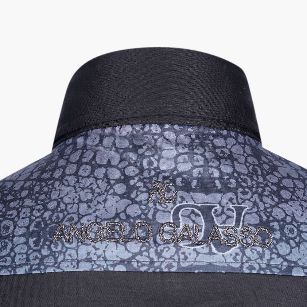 Crocodile Print Long Sleeve Polo