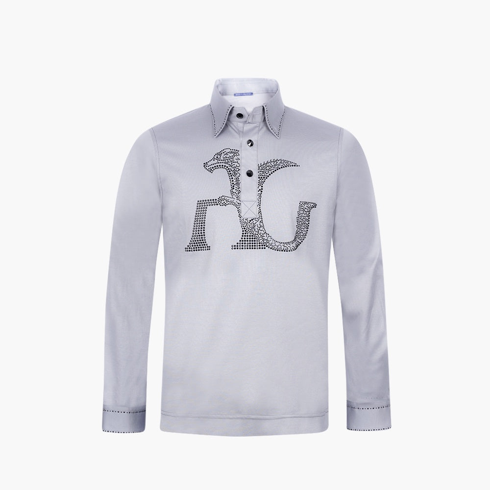 Grey Polo with Jet Black Crystals