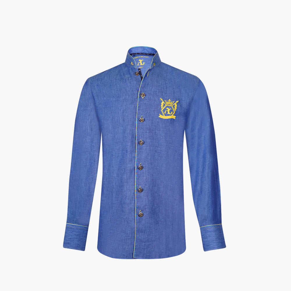 Blue & Yellow Mao Shirt
