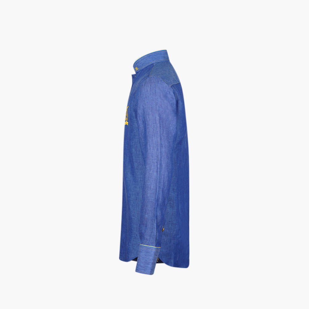 Blue & Yellow Mao Shirt