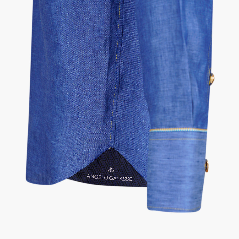 Blue & Yellow Mao Shirt