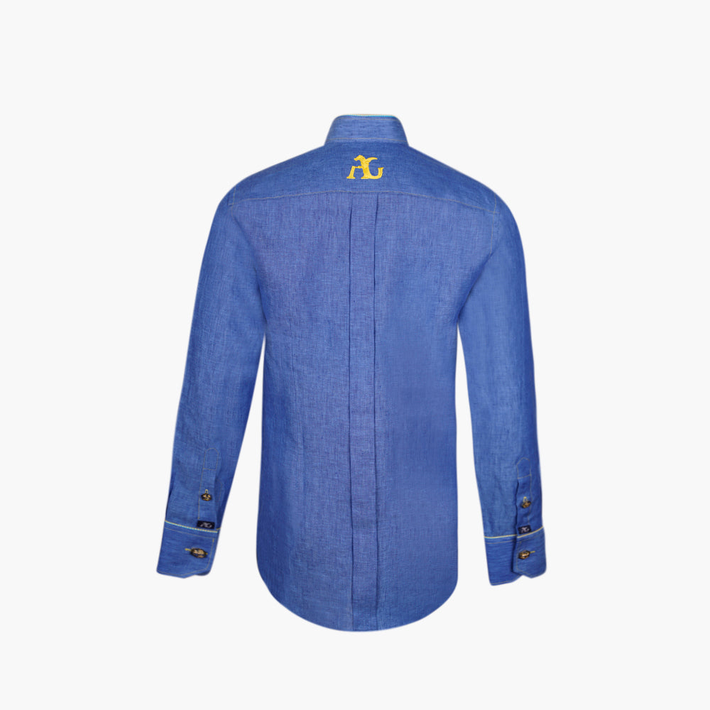 Blue & Yellow Mao Shirt