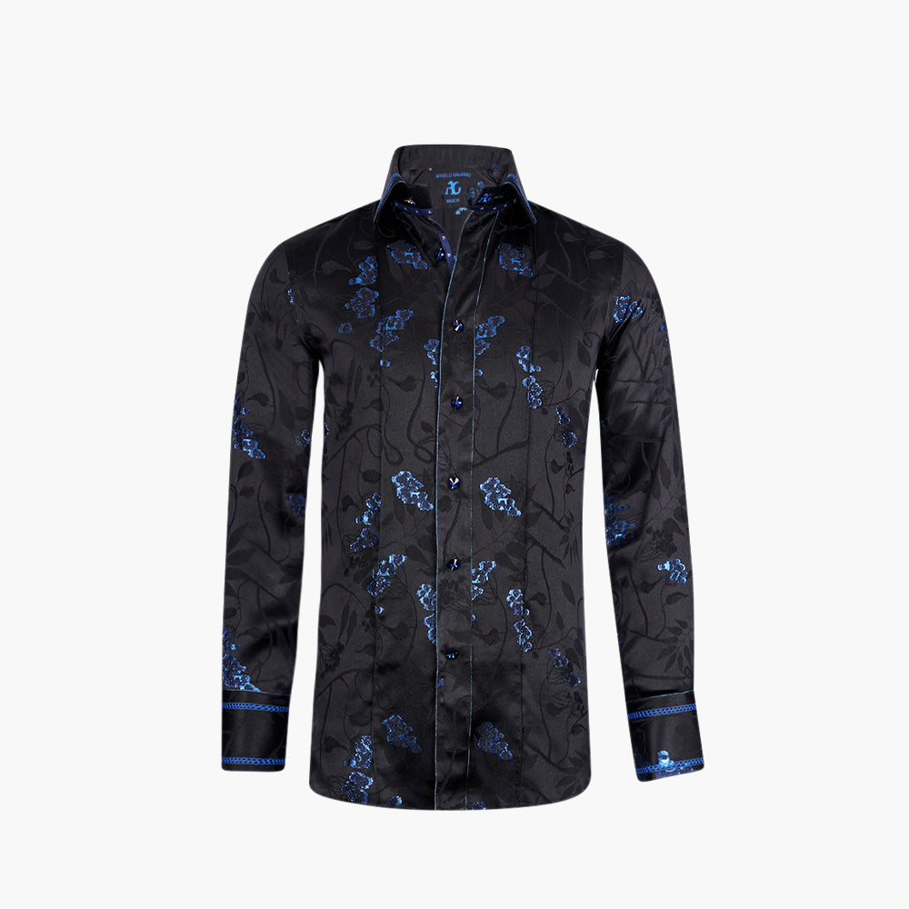 Blue & Black Fil Coupe Mason Shirt