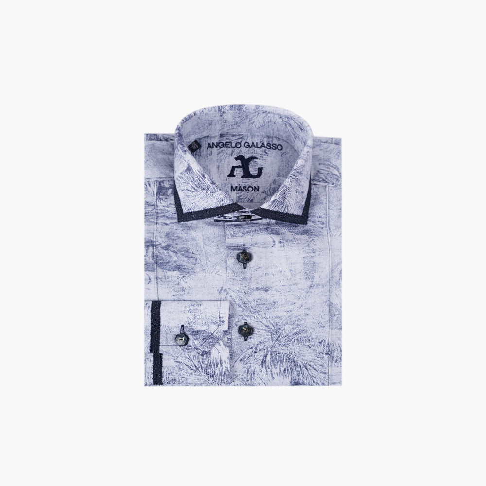Blue & White Tropical Shirt