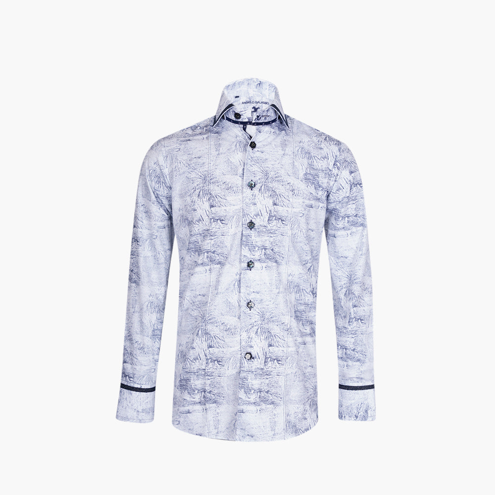 Blue & White Tropical Shirt