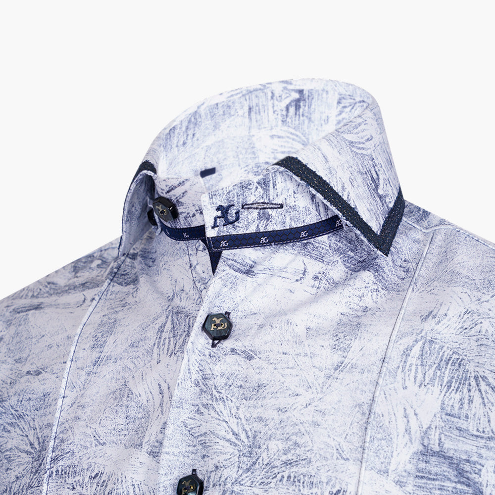 Blue & White Tropical Shirt