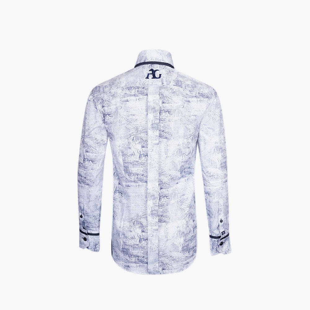Blue & White Tropical Shirt