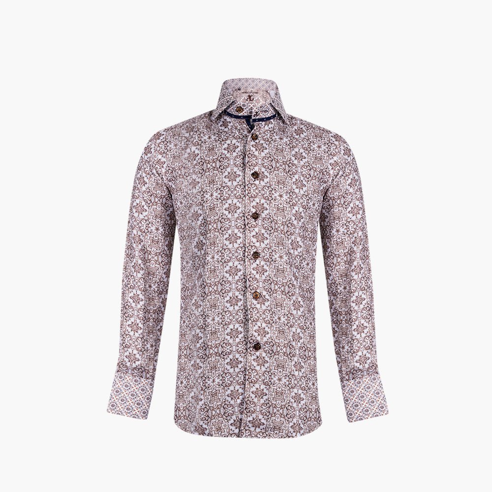 Light Beige Mason Linen Shirt - Angelo Galasso - Luxury Italian Menswear London