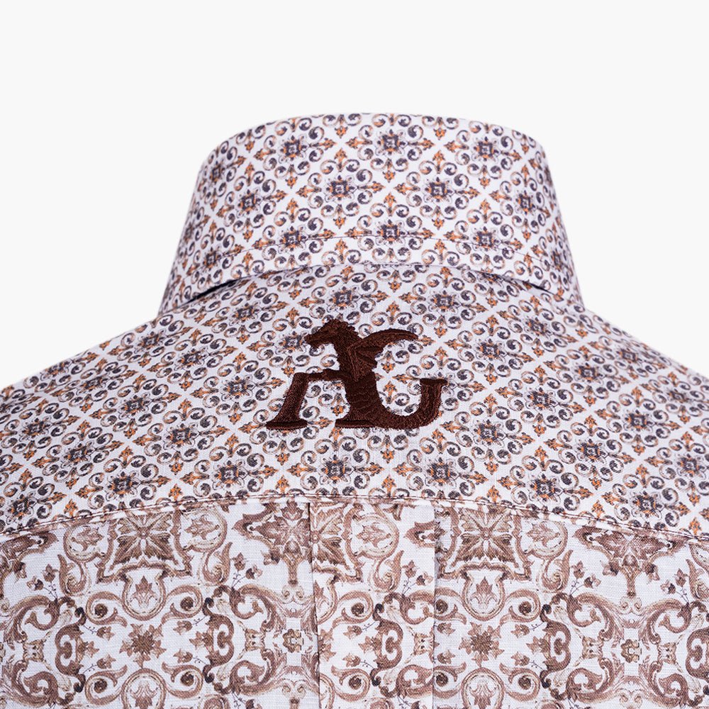 Light Beige Mason Linen Shirt - Angelo Galasso - Luxury Italian Menswear London
